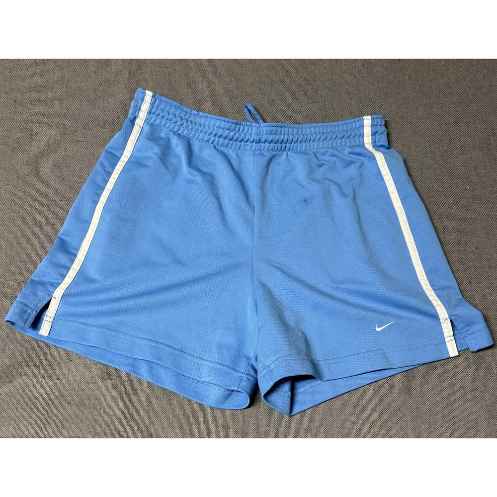 Nike Athletic Shorts Vintage Training Double Stripe L 14-16 Sky Blue Used